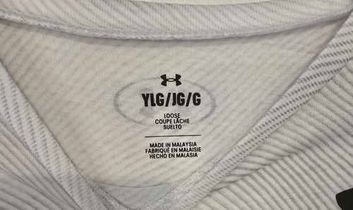 UNDER ARMOUR Loose Pullover Long Sleeve Shirt White Gray Stripped NWT SZ L - Picture 3 of 4