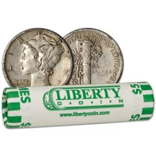 90% Silver Mercury Dimes - Roll of 50 - $5 Face Value