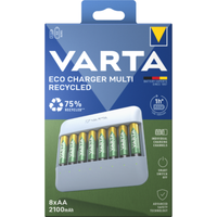 Varta Eco Charger Multi Recycled LadegeräT & 8X Aa Batterien 2100 Mah Box