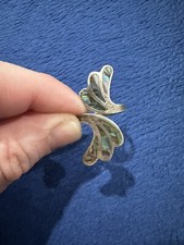 Vtg Mexico Sterling Silver 925 Abalone Wings Adjustable Ring