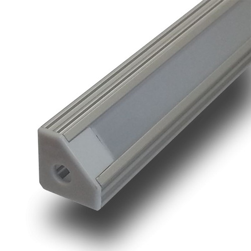 PROFILO IN ALLUMINIO 100 CM AD ANGOLO CON COVER COLOR OPACO X STRISCE STRIP LED - 第 1/1 張圖片