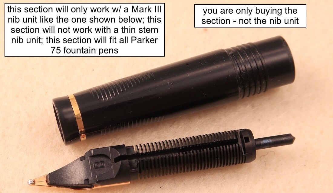 その他 Parker75 Parker 75 Mark III Fountain Pen Section | eBay