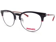 Monture De Lunettes Ducati Noire Gunmetal Rouge Unisexe 51Mm Ronde DA1010 001