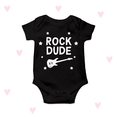 Rock Dude Baby Grow Musiker Rockstar Baby Junge Kleidung Mini Me Daddy lustiges Geschenk