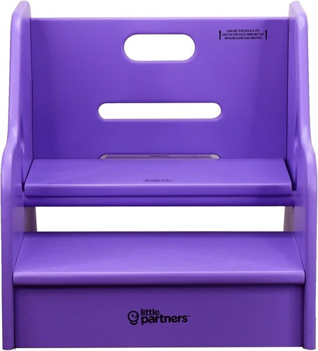 Compact & Stylish Toddler Step Stool with 2-Position Height Adjustment in Lilac - Picture 6 of 11