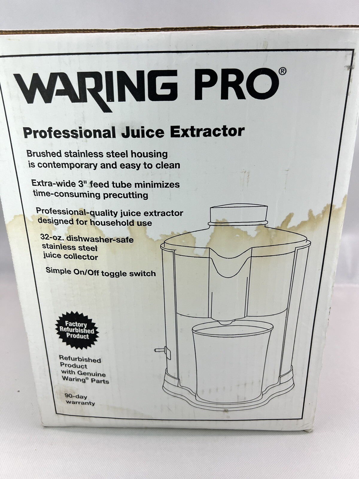 Waring Pro Health Juice Extractor Juicer Model JEX328 Stainless Steel Cup