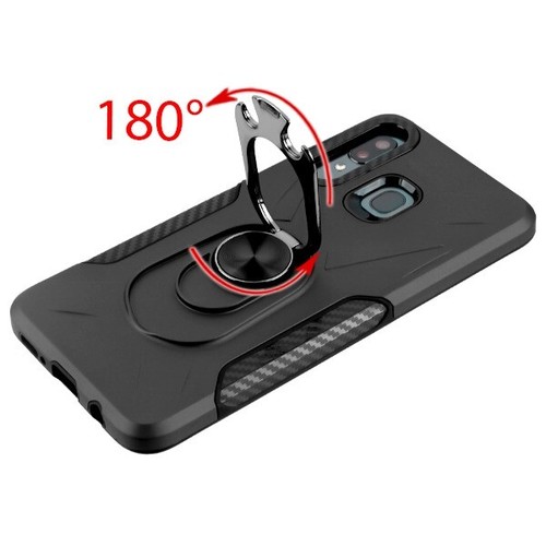 Für Samsung Galaxy A21 Hybrid Hülle Ring Halter Ständer Cover Magnet Flasche offen - Bild 19 von 45