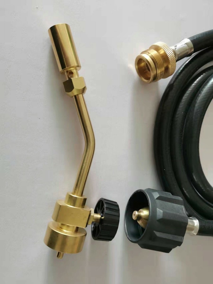 Propane Gas Torch Turbo Adapter Kit – Hose & Brass Torch, 1"-20 UNEF, 8004 BTU/hr, 4.7ft Hose – For Soldering, Brazing, Welding, Jewelry, Sterilization – Connects To 20lb Tanks