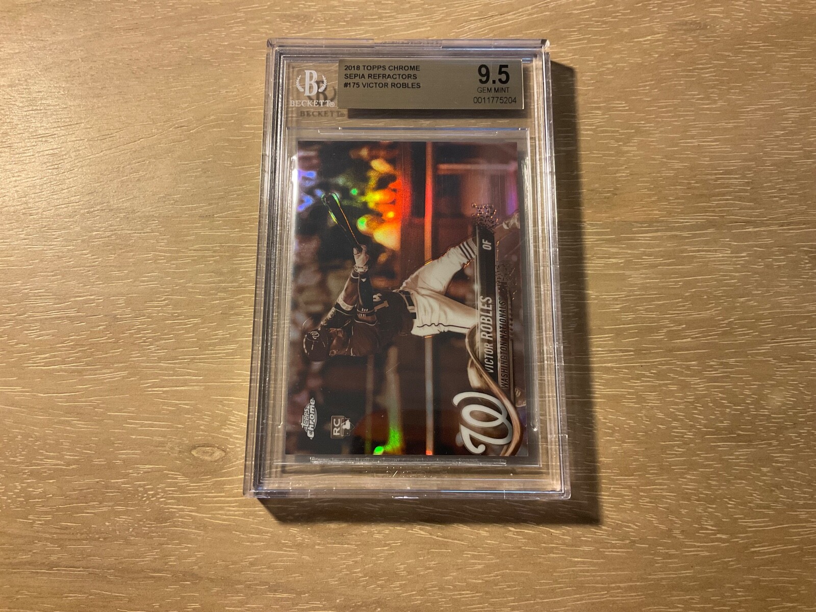 2018 Topps Chrome Baseball Victor Robles Sepia Refractor Rookie BGS 9.5 GEM MT