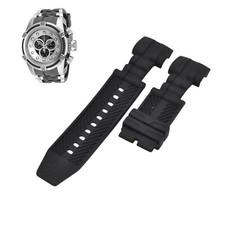 Bolt 19725 26mm Black Rubber Watch Strap For Invicta