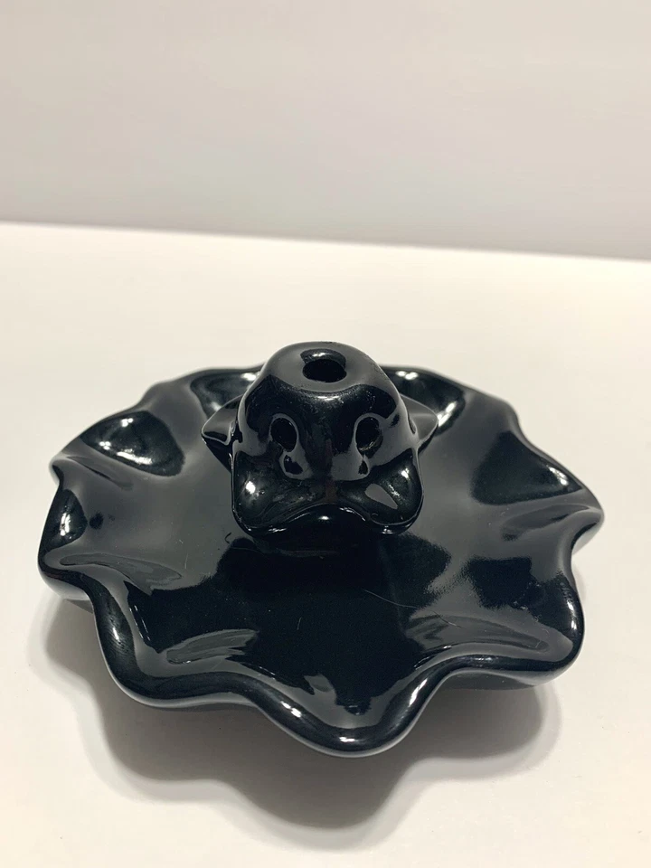 Suporte para incenso 5" diâmetro queimador de incenso cerâmica vários slots preto - Imagem 3 de 4