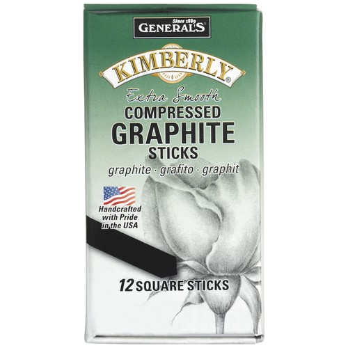 Kimberly Non-Toxic Medium Firm Graphite Stick, 4B Tip, 3 in, Pack of 12