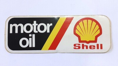 Shell Rally Sticker Old sticker vintage CAR MOTORCYCLE RALLY SHELL MOTOR OIL (inch 5,30 x 1 ...