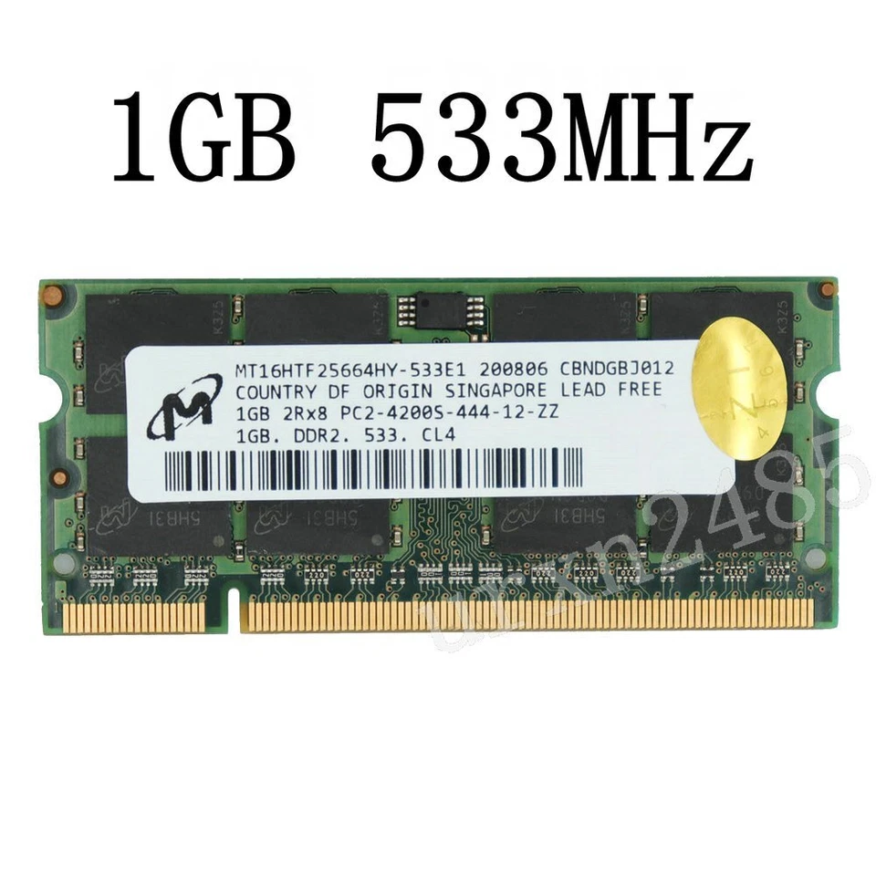 2GB / 1GB PC2-4200S DDR2-533MHz SO-DIMM 200Pin CL4 Laptop Memory For Micron LOT - Image 2 of 4
