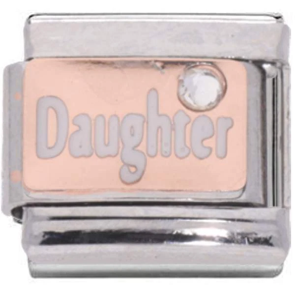 La Cima DAUGHTER Family Rose Gold For 9mm Italian Modular charm