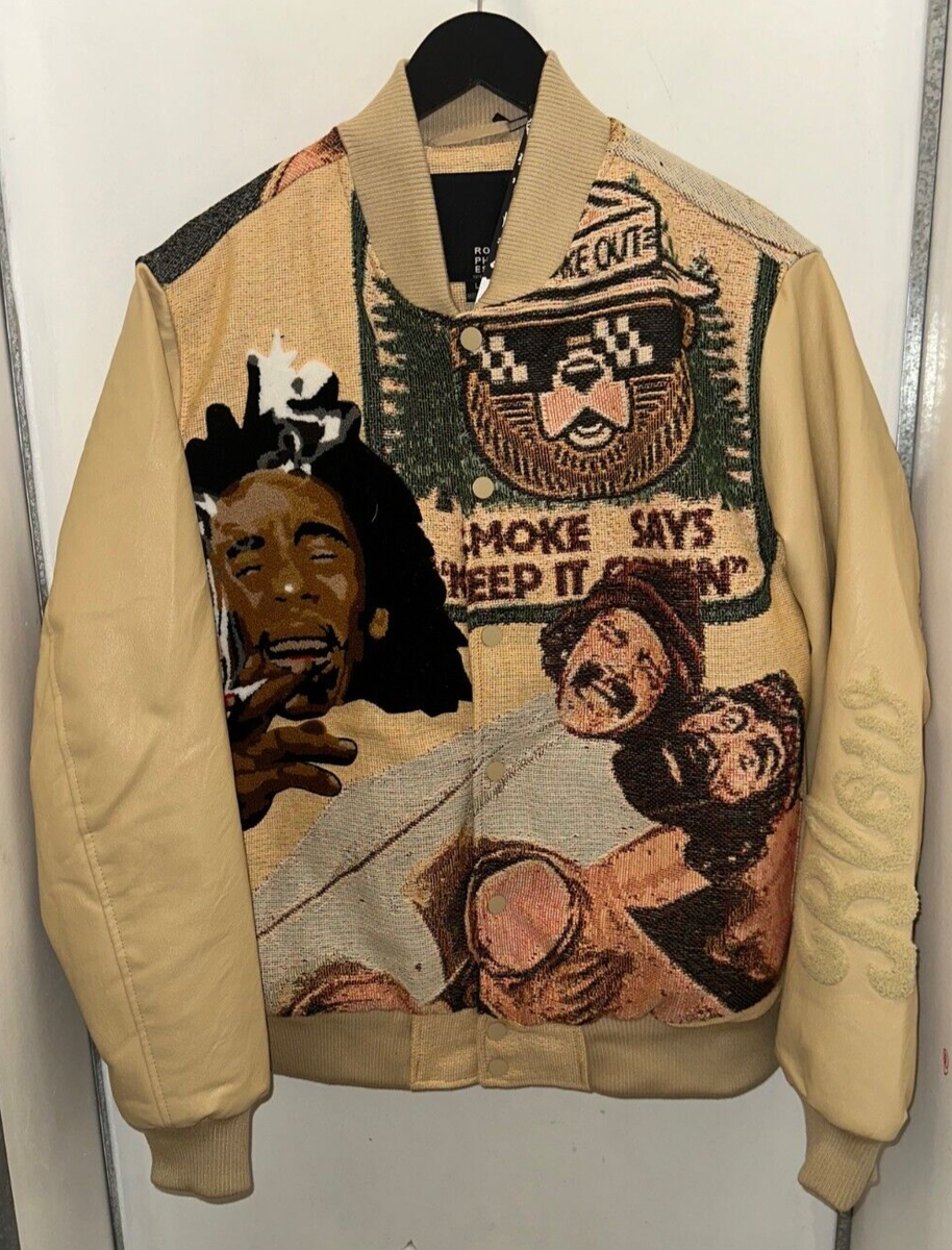 Tapestry Textile Print Varsity Jacket Marley Hendrix Robert Tapestry Textile Print Varsity Jacket Marley Hendrix Robert