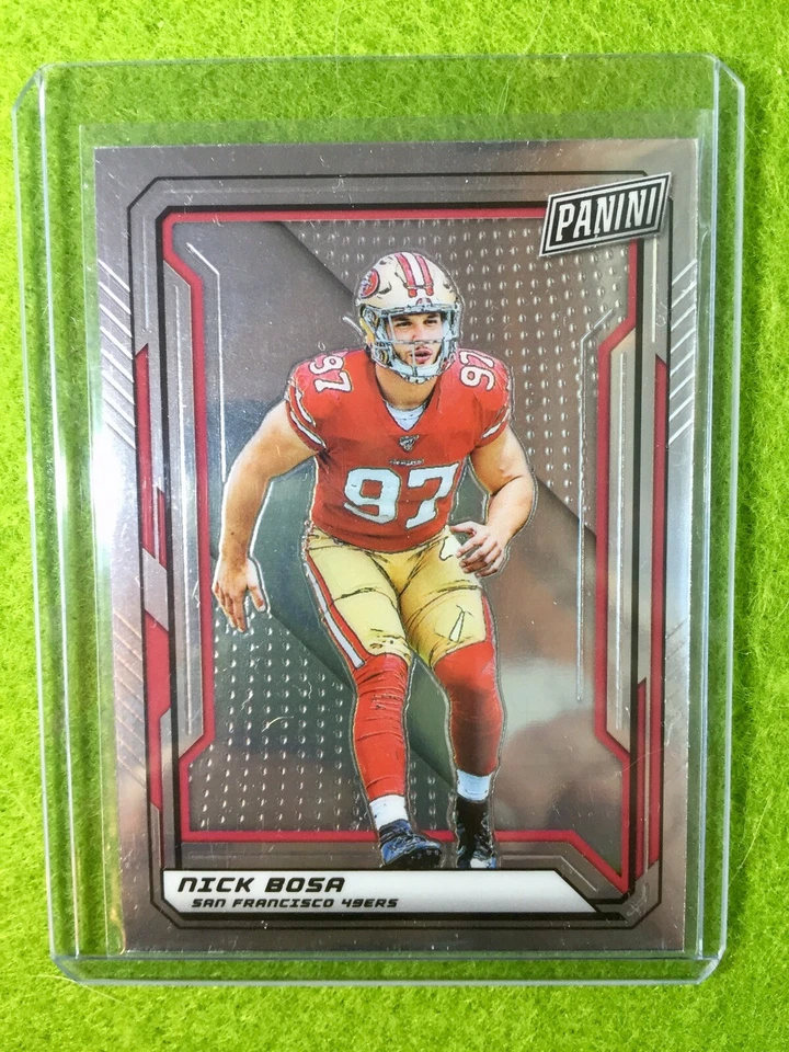 Tarjeta de novato Nick Bosa camiseta de los 49ers #97 RC OSU 2019 National VIP plateado cromo SP