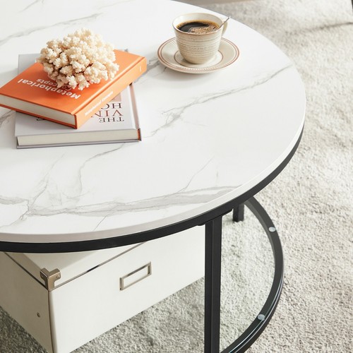Couchtisch Wohnzimmertisch Tisch Sofatisch Kaffeetisch mit Glasplatte LCT071B13 - Bild 8 von 12