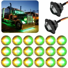 20x 3/4" 12V LED Marker Lights Dual Color Truck Trailer Round Bullet Clearance