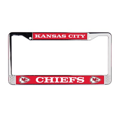 Kansas City Chiefs NFL 3D Polyurethane Chrome License Plate Frame for Car-Truck