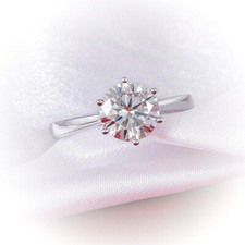 2Ct Round Cut Lab Created Diamond Solitaire Wedding Ring 14K White Gold Plated