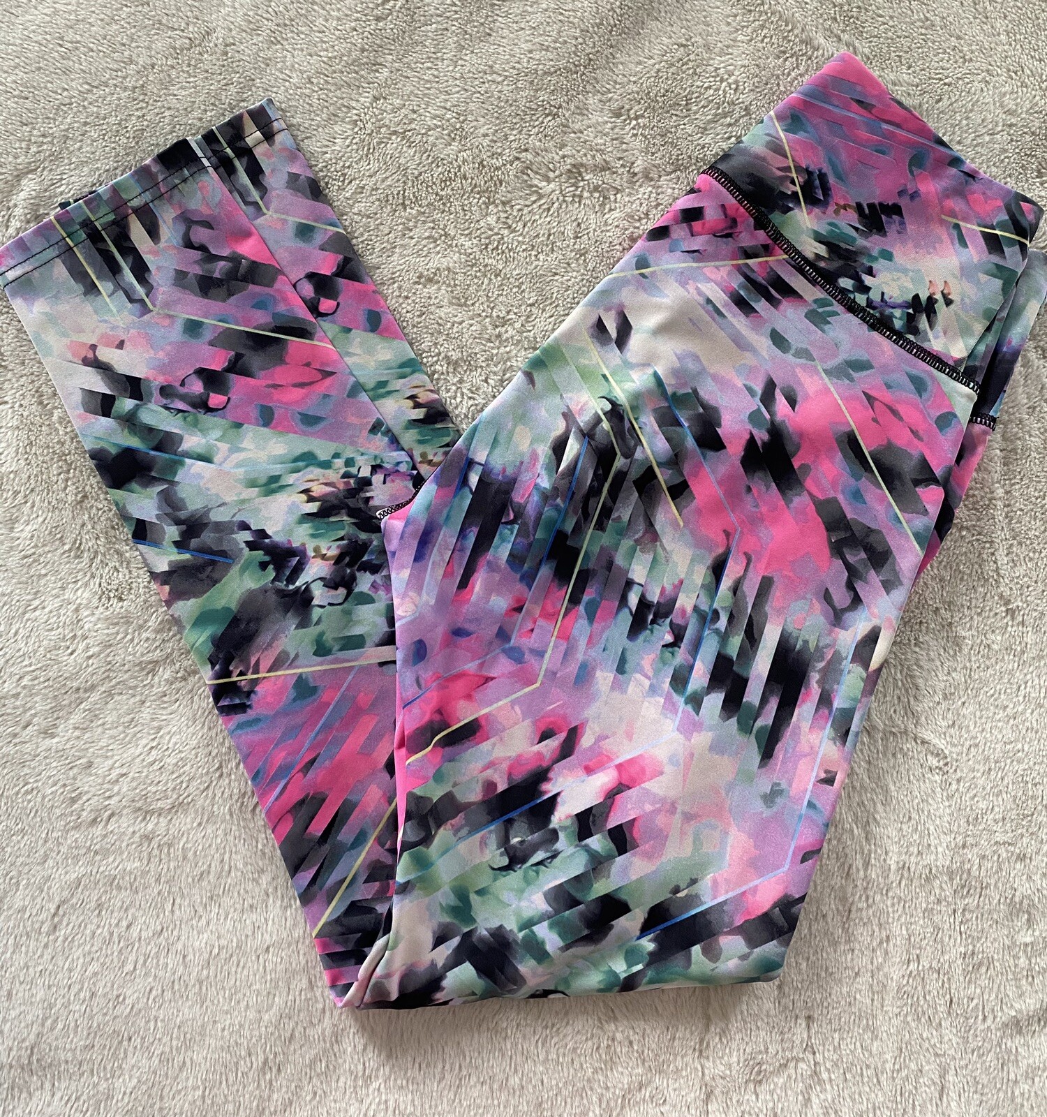 FILA Sport Donna Nero Rosa Pantaloni Allenamento Leggings Sportivi Taglia S