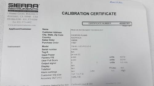 Sierra 730-N1-1-E0-PV2-V1-0 Mass Flow Meter - 150 psig - Good Used #1 - Bild 10 von 12