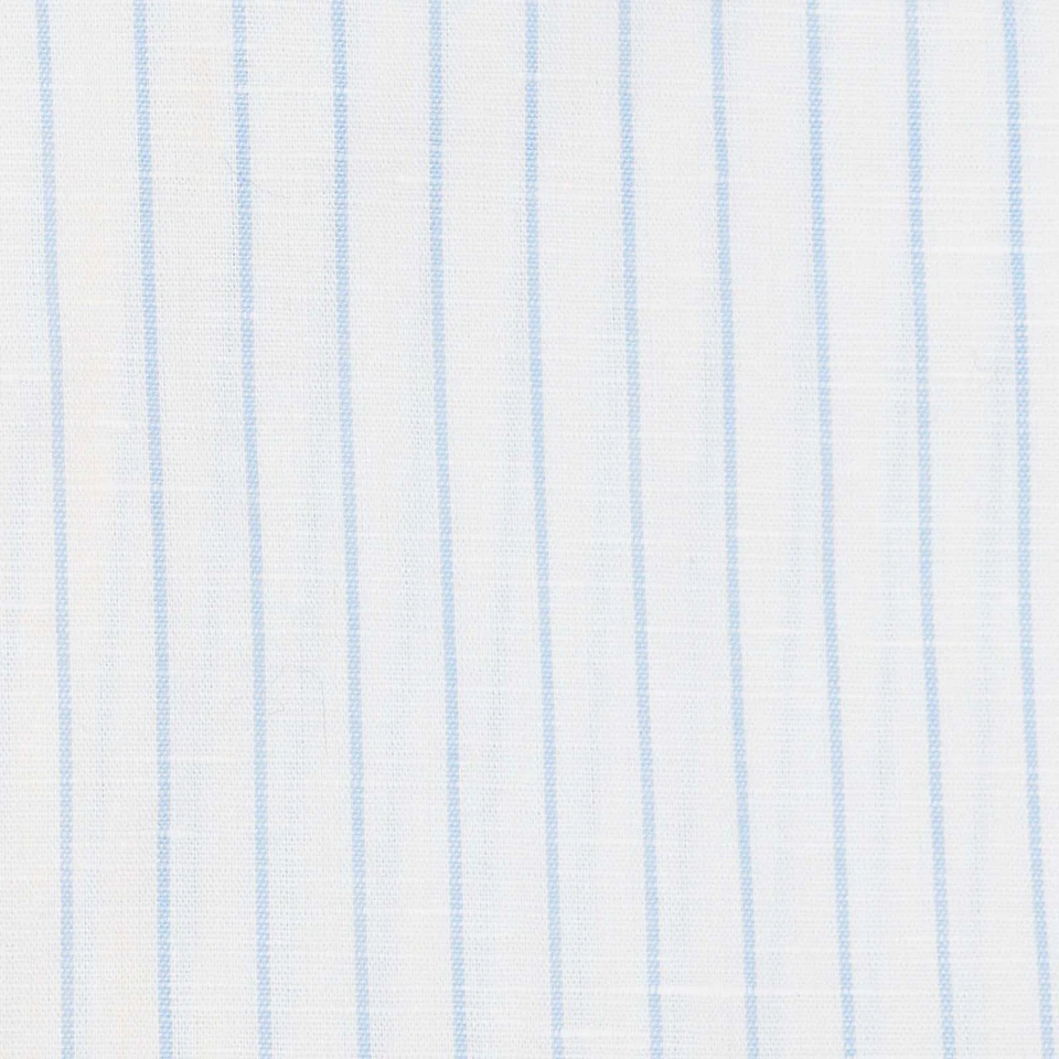 Camisa de Vestir BARBA Hecha a Mano a Rayas Algodón-Lino Puño Francés EU 44 NUEVA US 17.5 Foto 3 de 4