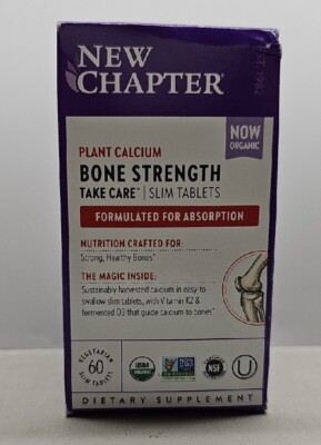Exp 6/26 New Chapter Bone Strength Take Care Vegetarian Slim 60CT EXP 6/26 READ''