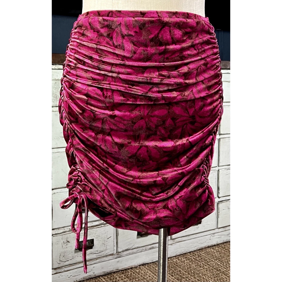 Anthropologie floral top velvet skirt