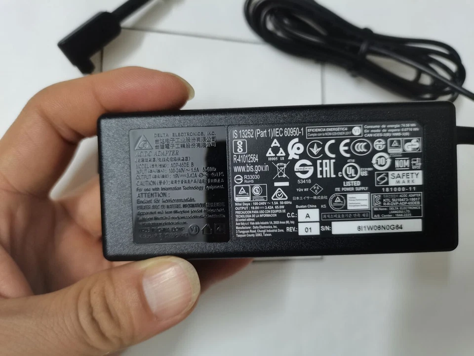 Genuine 19V 3.42A ADP-65DE B For Acer Swift SF314-57G 3.0mm 65W delta AC Adapter - Изображение 2 из 4