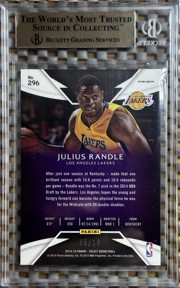 2014-15 Panini Select #296 Julius Randle Courtside Gold Prizm BGS 9,5 #05/10 🔥 Foto 3 de 3