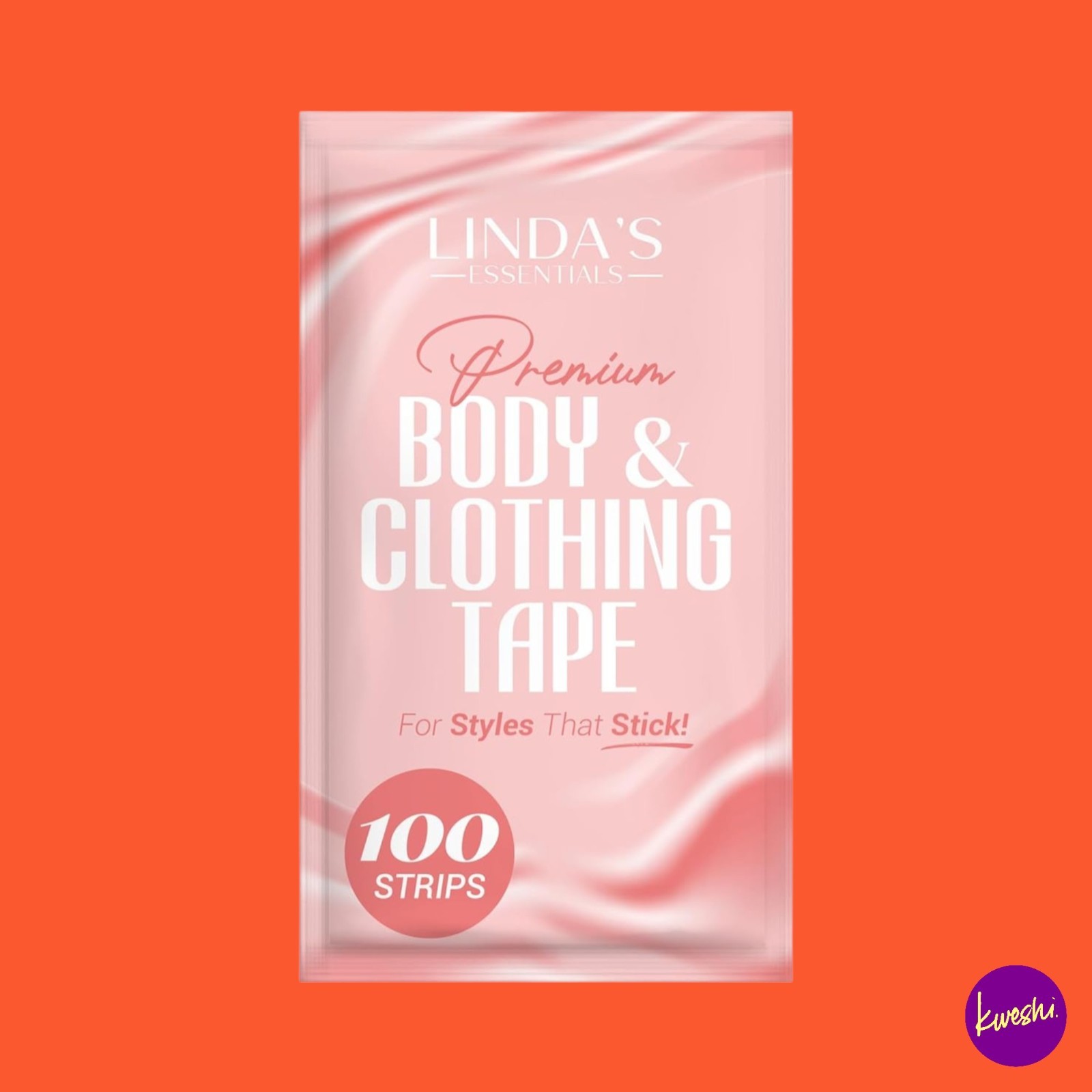 LINDA'S ESSENTIALS Cinta de Moda Unisex Doble Cara, Paquete de 100, Silicona