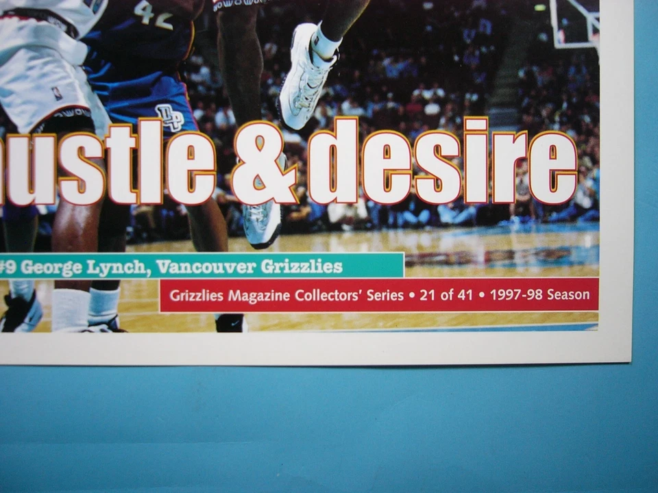 1997/98 VANCOUVER GRIZZLIES ЖУРНАЛ СЕРИИ NBA БАСКЕТБОЛ ФОТО 21 ДЖОРДЖ ЛИНЧ - Изображение 3 из 3