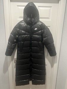 nike down filled long padded parka jacket