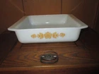 Vintage Pyrex BUTTERFLY GOLD Square Baker 922 NICE!