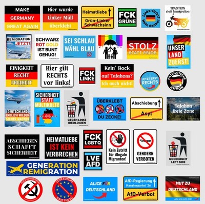 AfD-Aufkleber rechte Aufkleber gegen Linke 37er Paket  (185 - 3.700 Stk.)