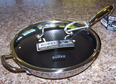 David Burke 12'' Geo Clad WOK & LID 5 QT Tri-Ply Stainless Steal Non Stick Pan