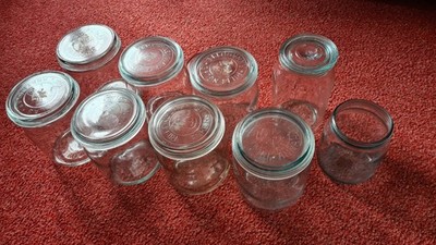 9 Weckgläser mit Deckel Rillengläser Ankerglas, Adler Progress