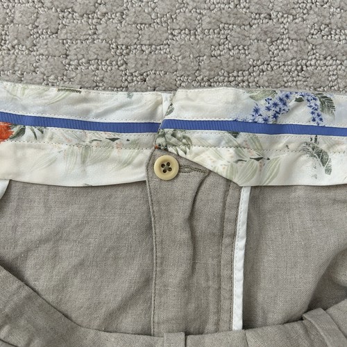 Tommy Bahama Pants Men 42x30 Linen Chino Flat Front Pockets Trousers Tan *READ - Picture 4 of 9
