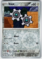 Klink Reverse Holo 099/142 SV07: Carta Pokemon Comune Corona Stellare LP