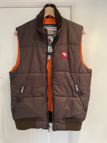 Abercrombie & Fitch Gilet Brown Padded Down & Feathers VGC Men’s Medium - Picture 4 of 8