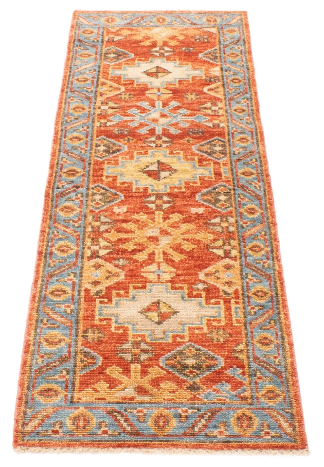 Vintage Hand-knotted Runner Rug 2'6" x 7'10" Traditional Oriental Wool Carpet - Image 3 of 4