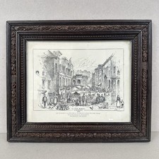 Antique Victorian Compo Floral Picture Frame 13.5x16 w/ Guernsey 1879 Print