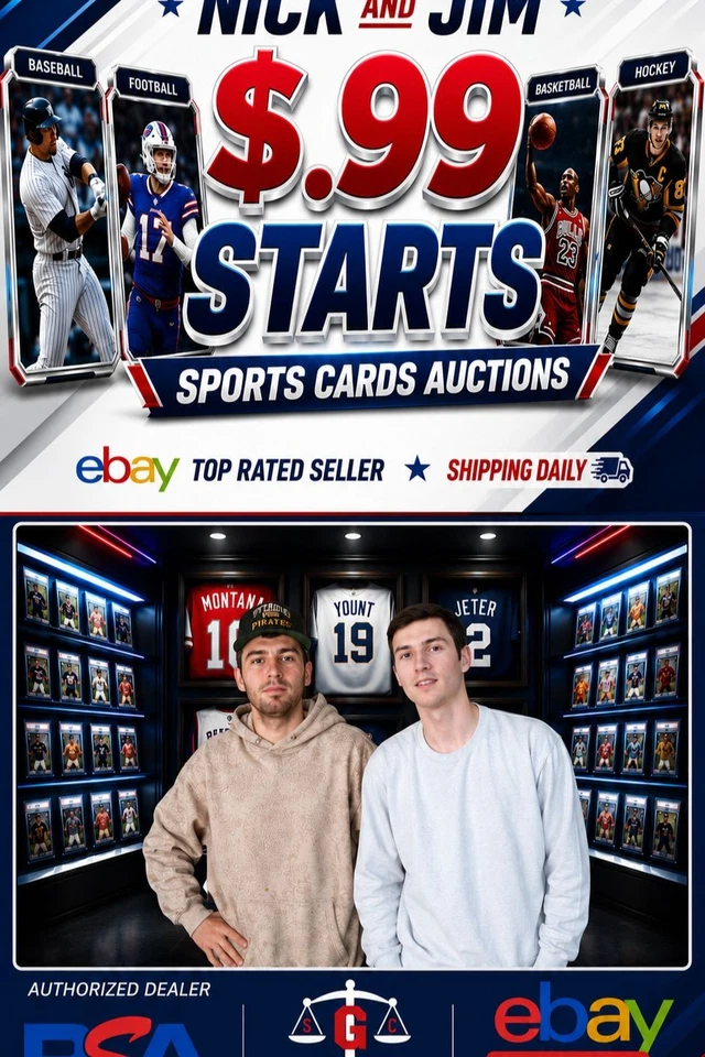 Nick and Jim start .99 Auctions for Singles, Lots, PSA Slabs, Packs, etc.