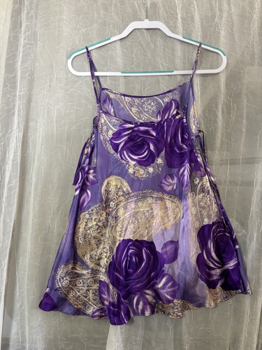 Warners Sleepwear Short Sleep Top Purple And Gold Size M - Picture 4 of 4