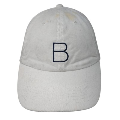 B Counter Slideback Baseball Cap White One Size Adjustable Embroidered 6 Panel