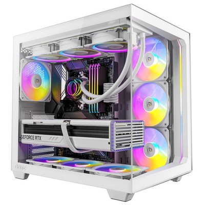 Antec C5 ARGB White, Mid-Tower ATX PC Case, Seamless Tempered Glass Front & Side
