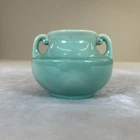 VTG Stangl Pottery #2017 Two Handled Small Green Vase Planter Pot Art Deco Chrty
