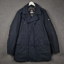 PEUTEREY Giacca Uomo 2XL 56 Navy Tredstone Piumino d'oca Doppiopetto Pea Coat